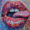 Vibrant Disco Kiss Wall Art - Bold Modern Poster Design (24x36 Inches, High-resolution 300 Dpi)