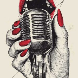 Vintage Microphone Wall Art - Bold And Retro Poster Design (24x36 Inches, High-resolution 300 Dpi)