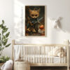 Adorable Halloween Warrior Kitten Art Print - Fantasy Cat Decor