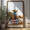 Free Dynamic Barrel Racing Cowgirl Printable Wall Art (portrait)