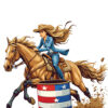 Free Dynamic Barrel Racing Cowgirl Printable Wall Art (portrait)