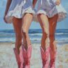 Coastal Cowgirls Wall Art - Playful And Rustic Poster Design (24x36 Inches, High-resolution 300 Dpi)