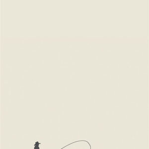 Cowboy Silhouette With Lasso Minimalist Printable Wall Art (portrait)