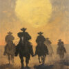 Cowboys Riding Into The Sunset Printable Wall Art (portrait)