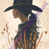 Cowgirl With Flowers Art Poster