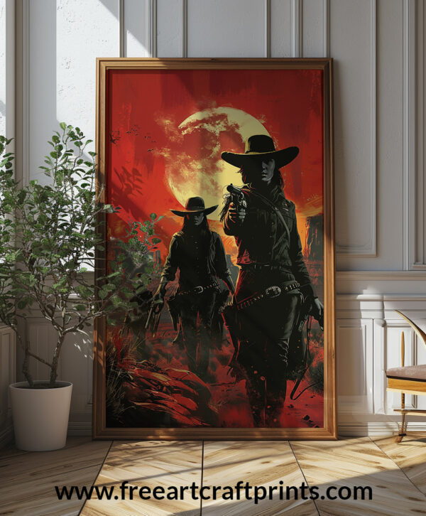 Deadly Cowgirls Art Poster