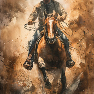 Dusty Cowboy In Action Poster