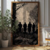 Gothic Funeral Silhouette Art Print - Dark And Mysterious Cemetery Scene (300 Dpi, 24x36 Inches)