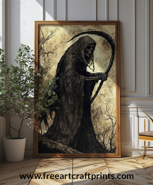 Grim Reaper - The Eternal Harvester Halloween Poster (300 Dpi, 24x36 Inches)