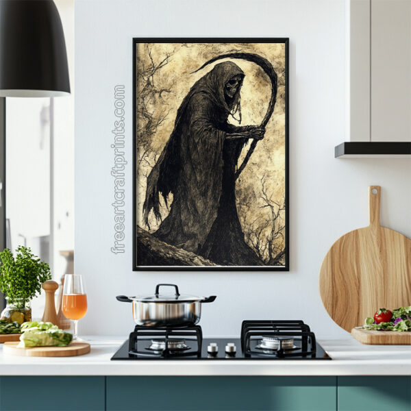 Grim Reaper - The Eternal Harvester Halloween Poster (300 Dpi, 24x36 Inches)