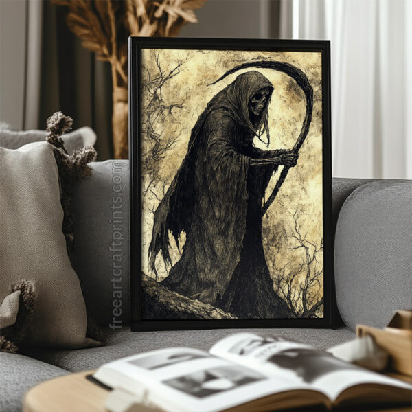 Grim Reaper - The Eternal Harvester Halloween Poster (300 Dpi, 24x36 Inches)