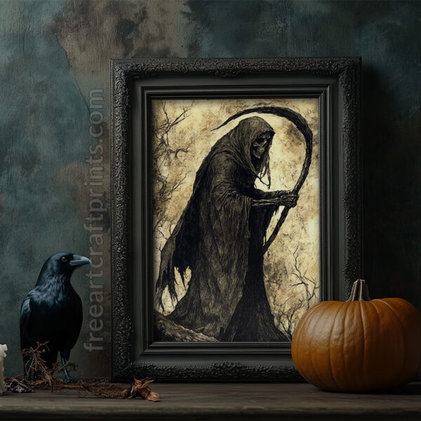 Grim Reaper - The Eternal Harvester Halloween Poster (300 Dpi, 24x36 Inches)