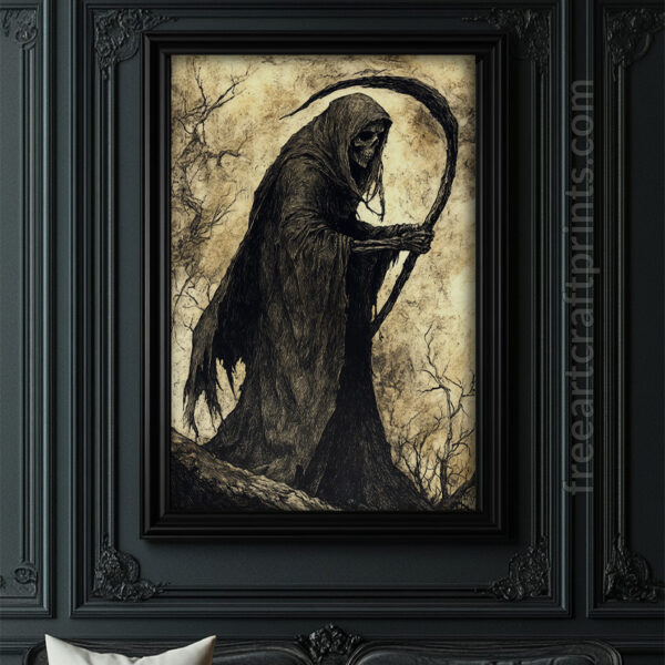 Grim Reaper - The Eternal Harvester Halloween Poster (300 Dpi, 24x36 Inches)