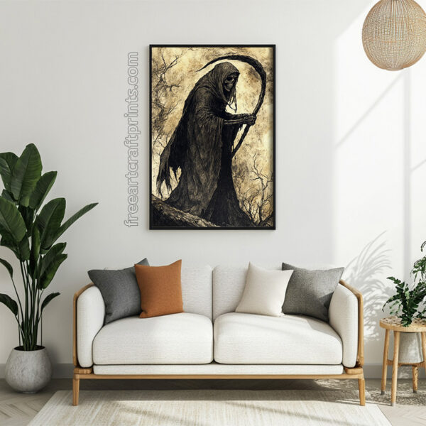 Grim Reaper - The Eternal Harvester Halloween Poster (300 Dpi, 24x36 Inches)