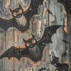 Vintage Halloween Bats Art Print - Rustic Spooky Decor (300 Dpi, 24x36 Inches)