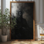 Dark Gothic Portrait Art Print - Mysterious And Eerie Halloween Decor (300 Dpi, 24x36 Inches)