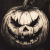 Menacing Jack-o'-lantern Illustration Art Print - Gothic Halloween Decor (300 Dpi, 24x36 Inches)