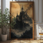 Gothic Dracula’s Castle Art Print - Dark Fantasy Wall Decor (300 Dpi, 24x36 Inches)