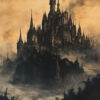 Gothic Dracula’s Castle Art Print - Dark Fantasy Wall Decor (300 Dpi, 24x36 Inches)