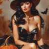 Vintage Halloween Witch Pin-up Poster – Free Printable Download