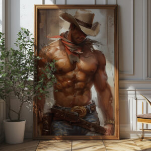 Hot Cowboy Pin Up Poster