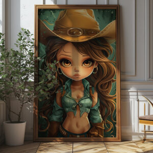 Kawaii Cowgirl Poster