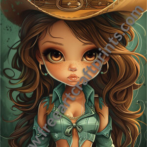 Kawaii Cowgirl Poster