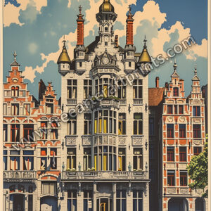 Timeless Antwerp: Vintage Travel Poster