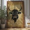 Rustic Bull Spirit: Vintage Western Poster