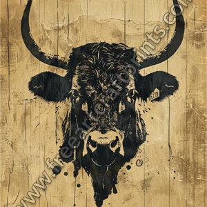 Rustic Bull Spirit: Vintage Western Poster