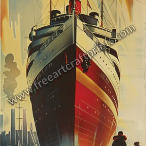 Grand Departure: Vintage Cruise Travel Poster