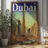 Futuristic Oasis: Vintage Dubai Travel Poster