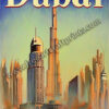 Futuristic Oasis: Vintage Dubai Travel Poster