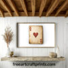 Ace Of Hearts And Diamonds: Vintage Playing Card Art Landscape