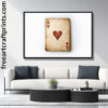 Ace Of Hearts And Diamonds: Vintage Playing Card Art Landscape