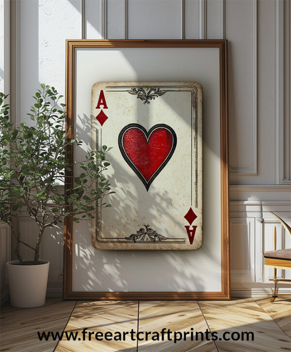 Ace Of Hearts And Diamonds: Vintage Playing Card Art