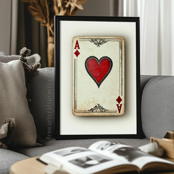 Ace Of Hearts And Diamonds: Vintage Playing Card Art