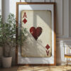 Ace Of Diamonds And Hearts: Vintage Playing Card Wall Art