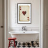 Ace Of Diamonds And Hearts: Vintage Playing Card Wall Art