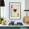 Ace Of Diamonds And Hearts: Vintage Playing Card Wall Art