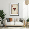 Ace Of Diamonds And Hearts: Vintage Playing Card Wall Art