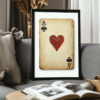 Ace Of Hearts And Clubs: Retro Poker Card Poster