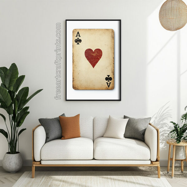 Ace Of Hearts And Clubs: Retro Poker Card Poster