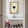 Black Heart Ace Of Hearts: Vintage Poker Card Poster