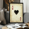 Black Heart Ace Of Hearts: Vintage Poker Card Poster