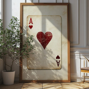 Ace Of Hearts Vintage Playing Card Poster