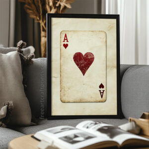 Ace Of Hearts Vintage Playing Card Poster