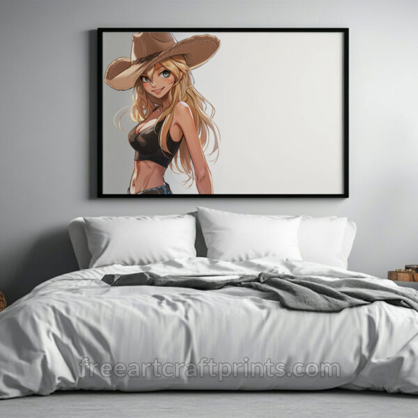 Anime-style Cowgirl Art Poster