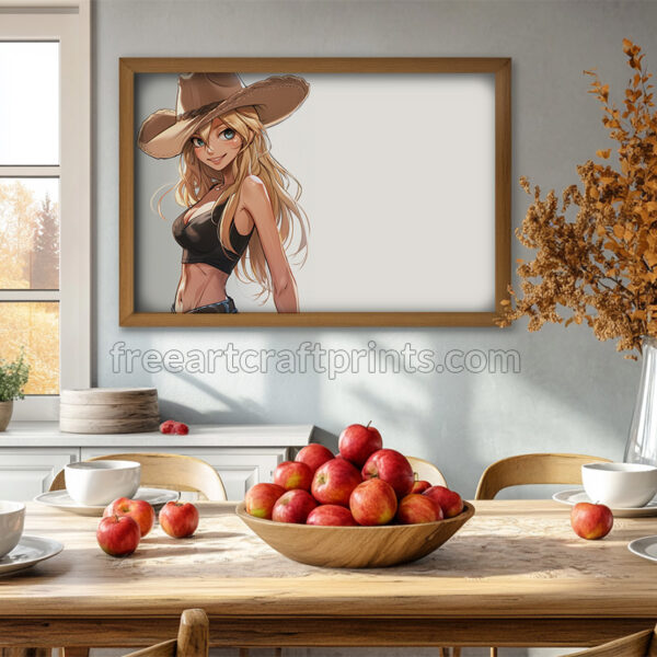 Anime-style Cowgirl Art Poster