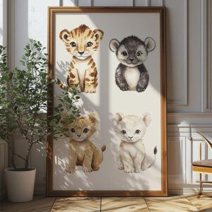 Cuddly Cubs: Safari Animal Poster